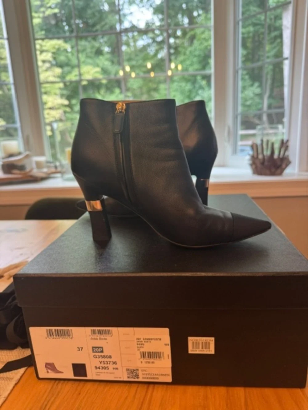 CHANEL black leather